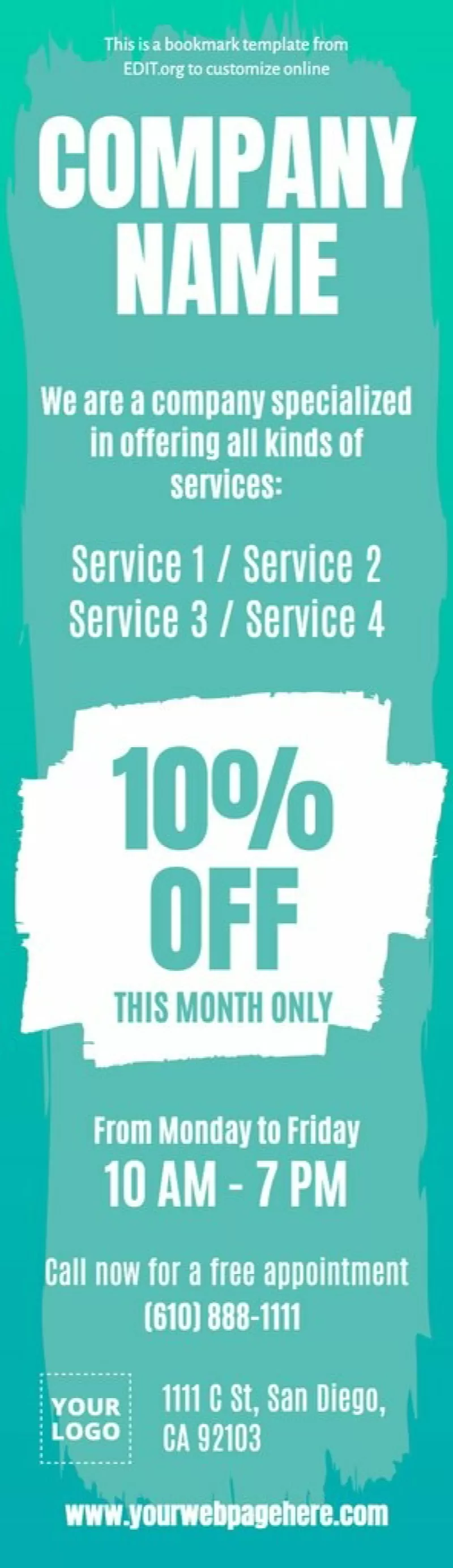 Free blank bookmarks printable online